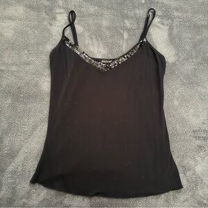 Daisy Fuentes Moda Sequined Camisole Medium in Black
